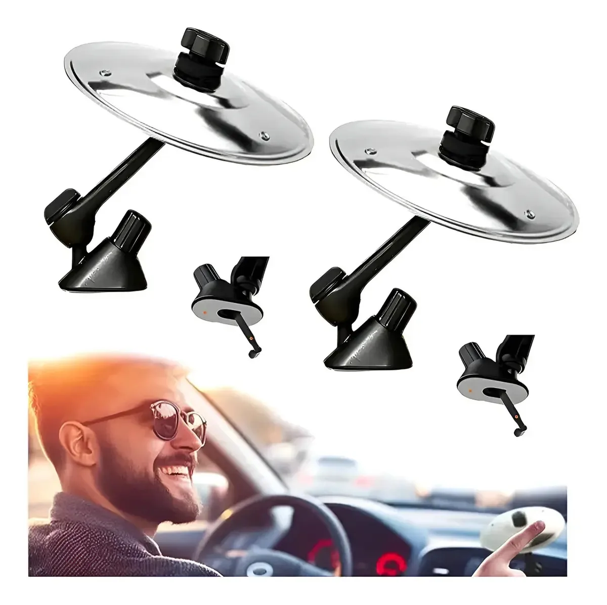 Pratos Mini Metal Car Dashboard, acessório divertido para instrumentos musicais, presente perfeito para bateristas e amantes da música (prateados) JRFF e GWKY