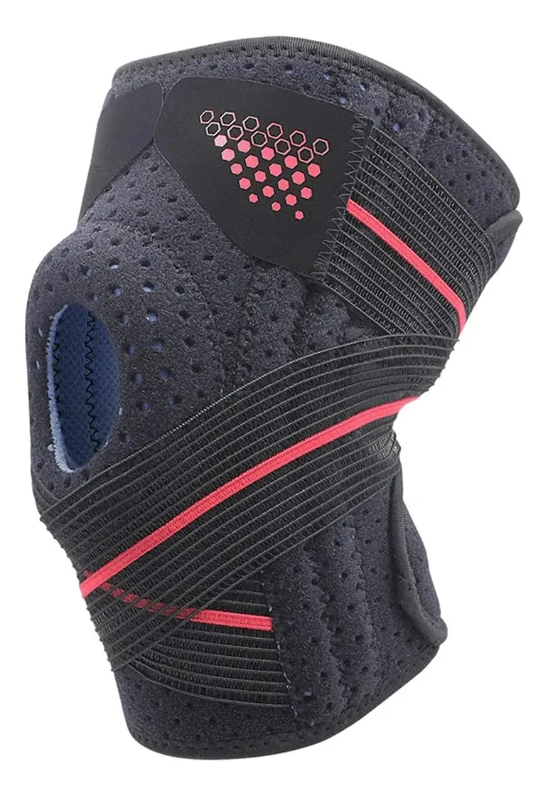 Joelheiras de compressão para esportes, joelheiras de gel de sílica de secagem rápida para artrite, protetor de joelho com orifício para articulações, vôlei (cor: vermelho)
