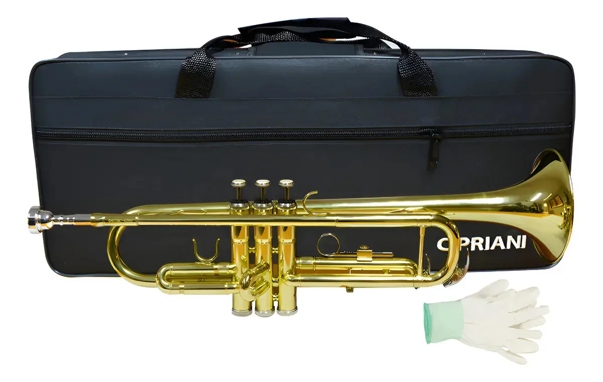 Trompete Tro-82 Cipriani com acessórios dourados