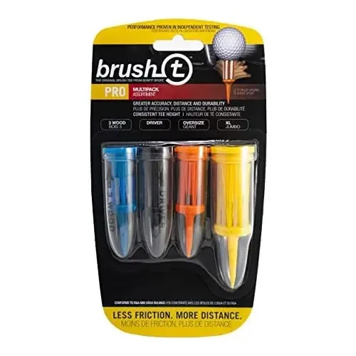 Brush T — conjunto de 4 camisetas de golfe (madeira, driver, tamanho grande, Xlt) de baixo atrito, maior distância, altura consistente