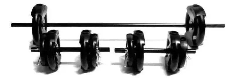 Conjunto de halteres, barra e discos de 24 kg com alças Sonnos Color Black