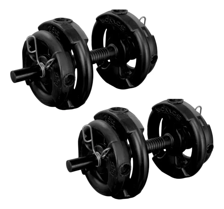 Halteres X 2 U + 14 Kg. Discos de peso Sonnos Black PVC