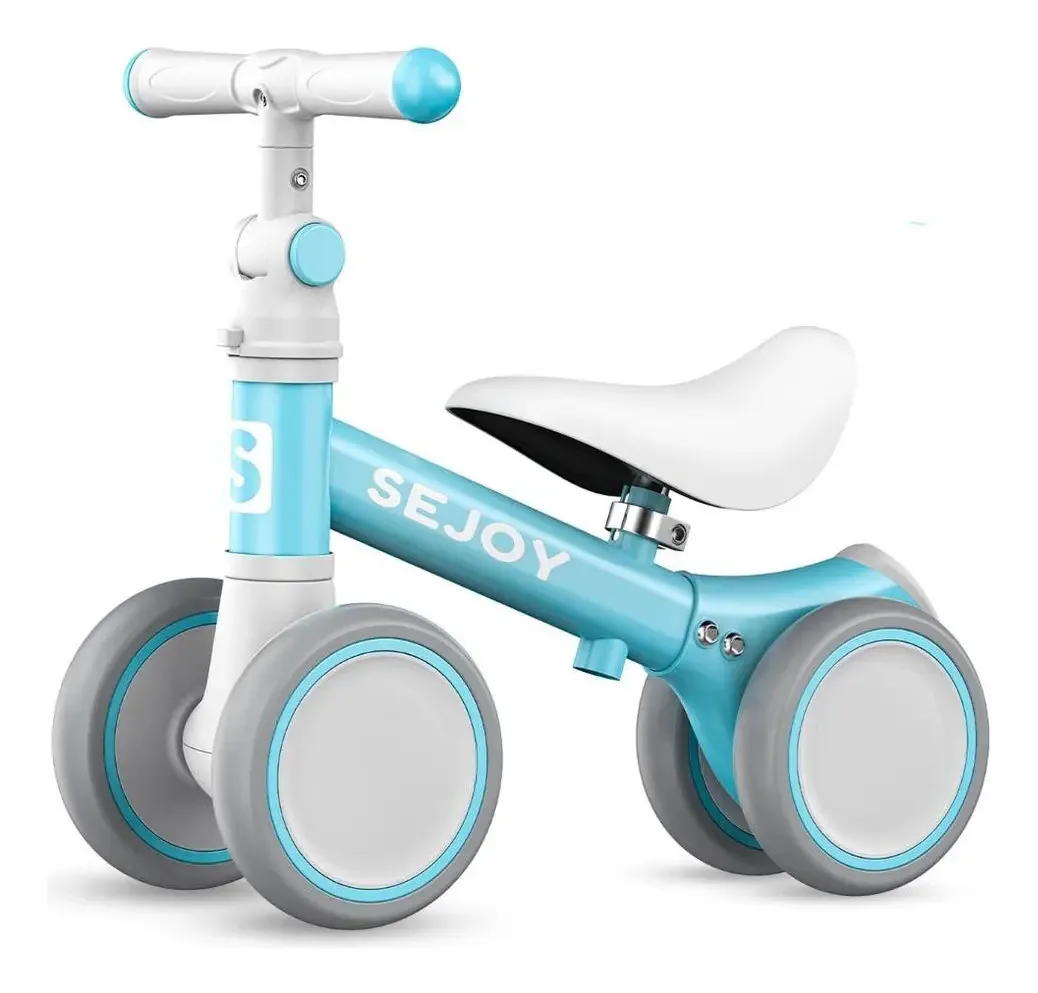 Bicicleta de equilíbrio infantil ajustável azul