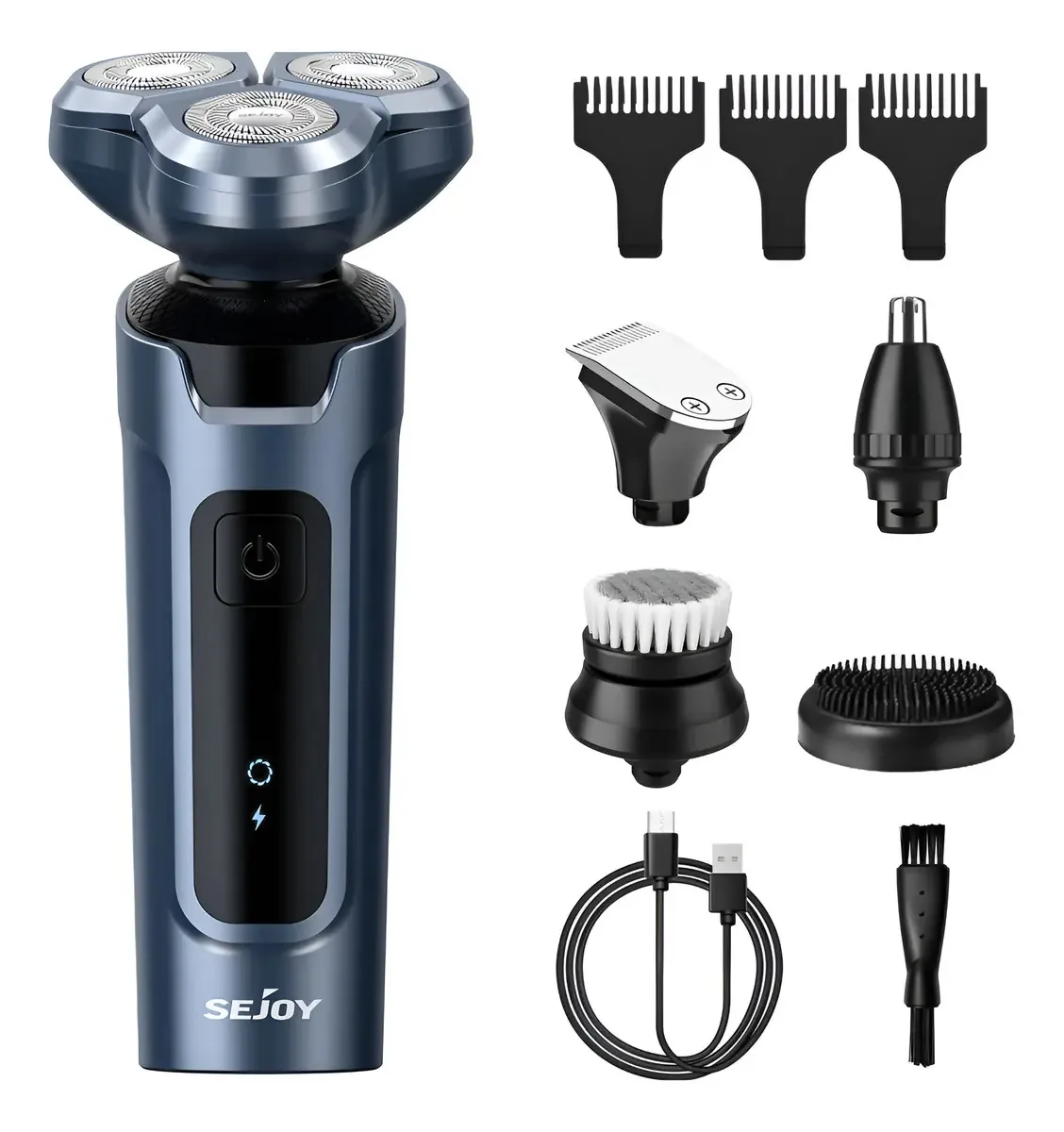Barbeador elétrico azul recarregável Sejoy X2
