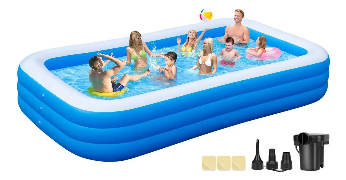 Piscina inflável com bomba, 130 x 72 x piscina inflável cor azul