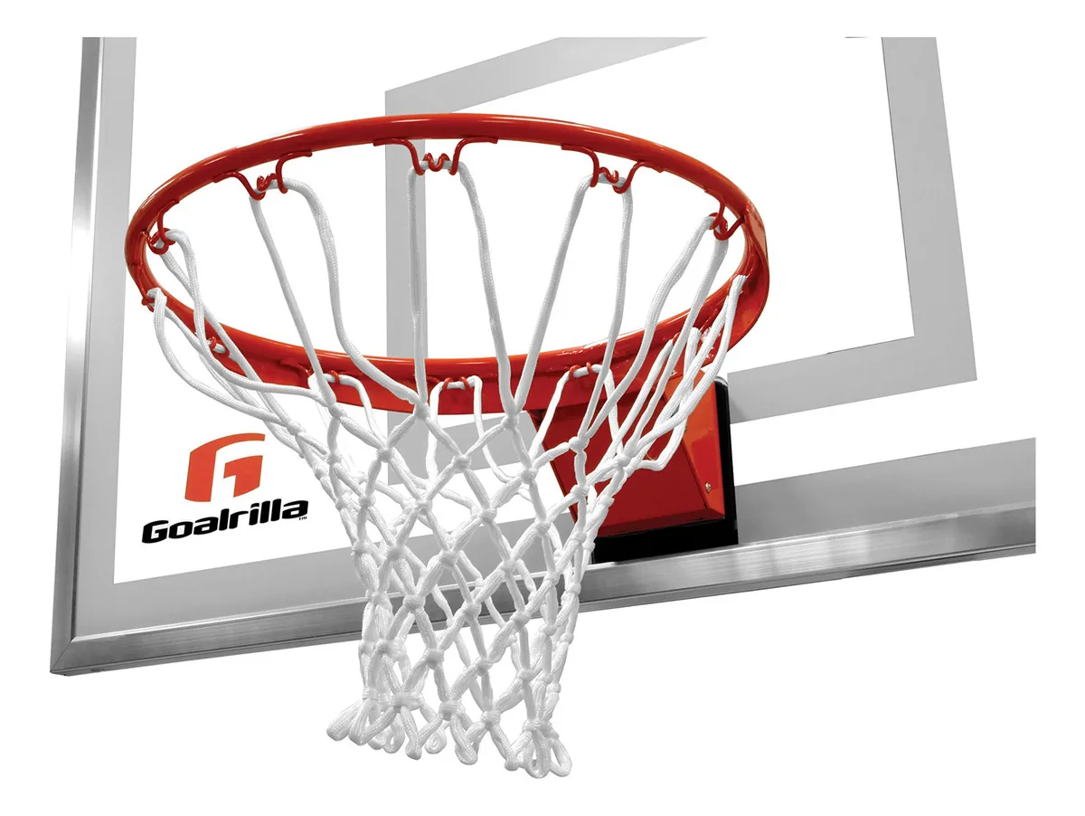 Aro Flexível de Basquete Resistente Estilo Profissional Goalrilla com Rede de Nylon para Todas as Condições Climáticas e Borda de Aço Inoxidável com Revestimento em Pó