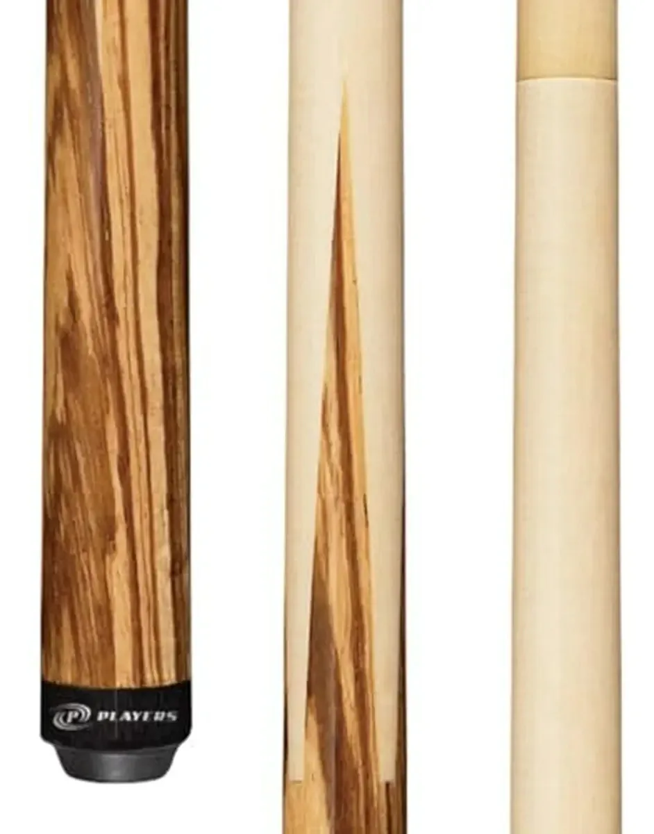 Tacos de bilhar Birdseye Zebrawood e Maple 58 de 2 peças