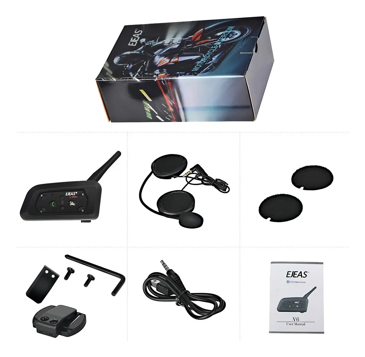 Capacete de motocicleta Interphone V6 Pro BT Intercom