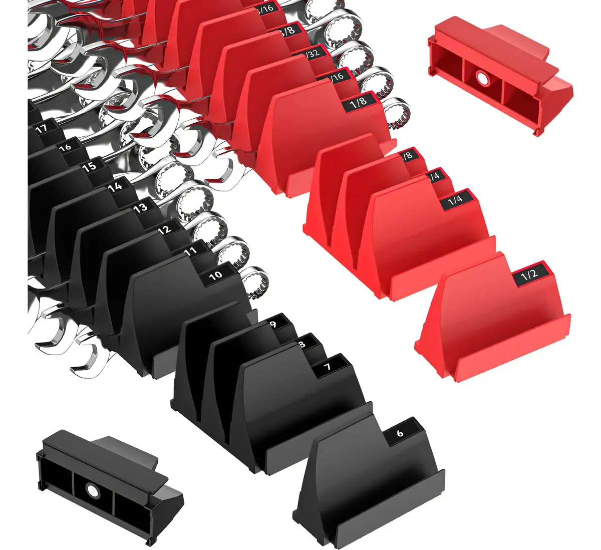 Organizadores modulares de chaves magnéticas para ferramentas