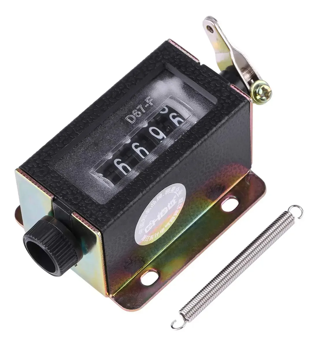 Contador mecânico, contadores de 5 dígitos, contador manual D67-f, fácil de operar, contar com precisão, com reinicialização manual, uso em têxteis, máquinas, bobinas, impressão