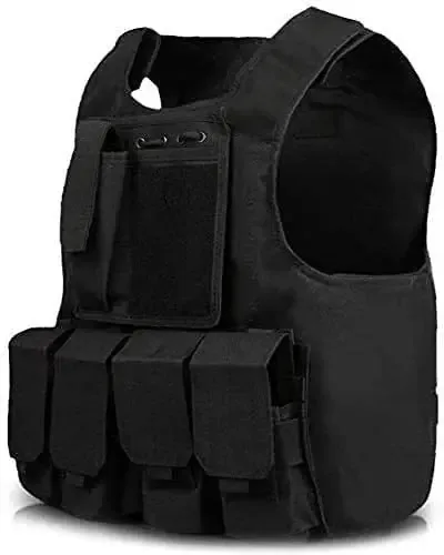 (preto): Colete Tático Toyfun para Crianças, Camuflagem, Combate e Assalto, Estilo Militar/Policial, Ajustável e Multicolorido
