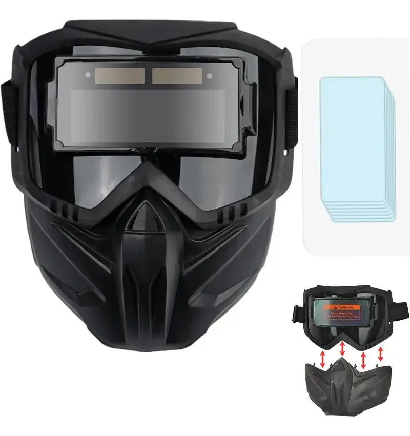 21 peças de cortinas de soldagem automática para soldagem, tamanho único, viseira de escurecimento automático de 9 a 13 lingwee. A proteção inclui 2 baterias para soldagem Mig Tig Mma