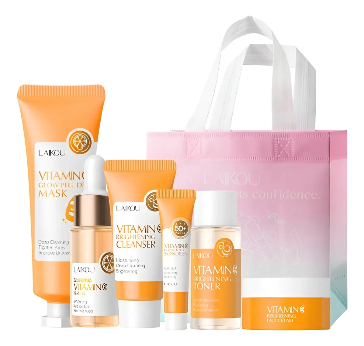 Conjunto de Cuidados com a Pele Laikou Vitamina C Antioxidante