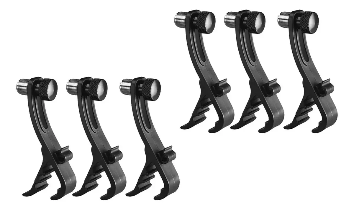 6pcs Ajustável Anti Suporte de Grampo de Microfone de Tambor para Microfone de Tambor