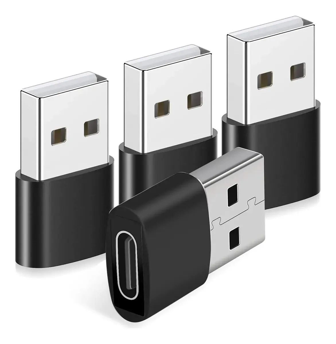 Adaptador USB C fêmea para USB macho (pacote com 4) Usb C Hem. Cor Preto