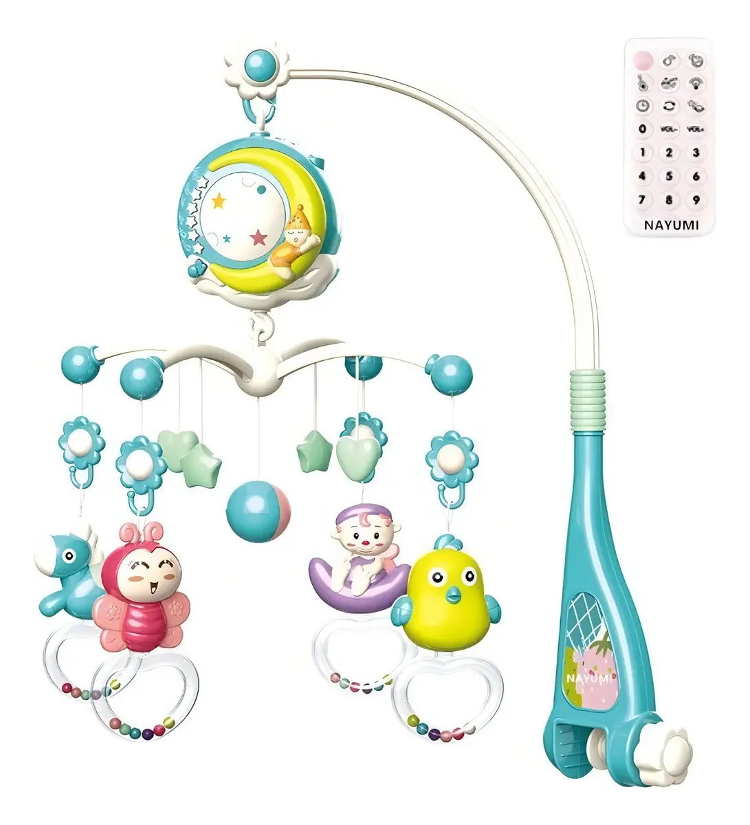 Berço de bebê com controle remoto Hanging Musical Mobile Rattle