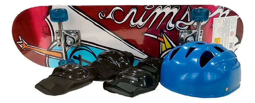 Skate C/capacete E Acessorios Fenix