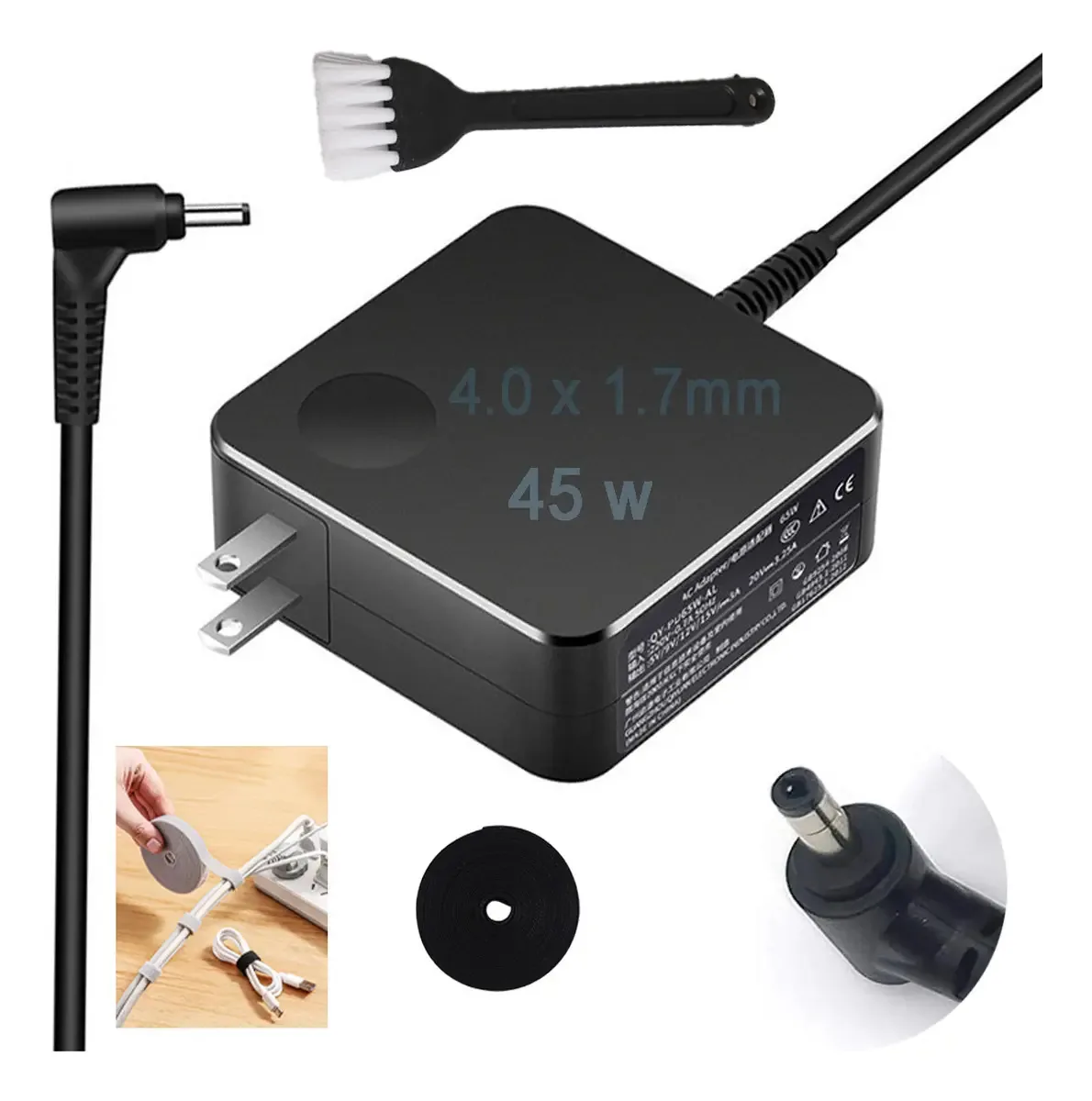 Carregador de adaptador universal compatível Lenovo 20v 2,25a 45w Ponta 4,0x1,7 mm Carregador de laptop Lenovo Ideapad D330 10igl Durável Classe A Eficiência energética