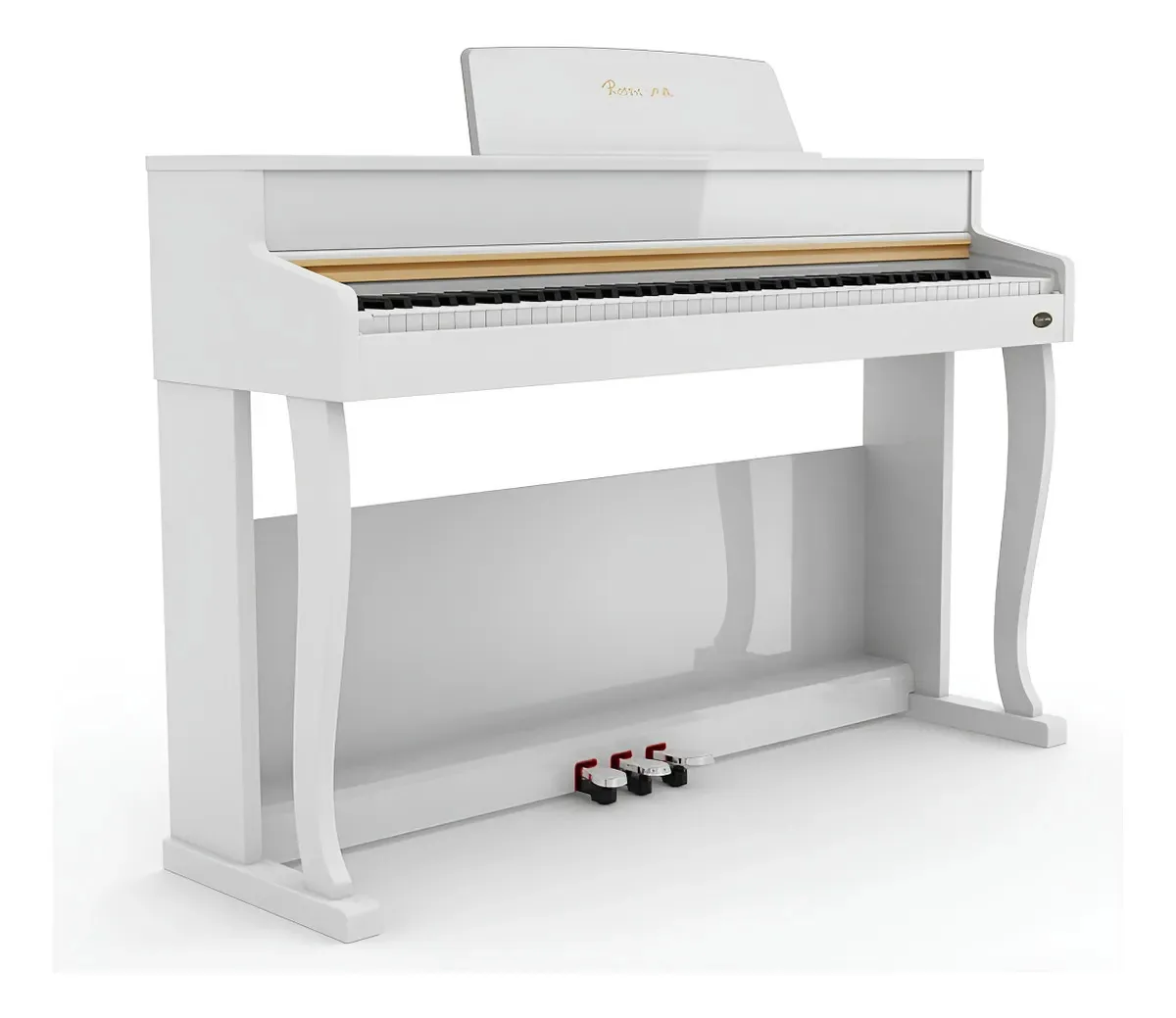 Piano digital de 88 teclas com som premium e suporte branco
