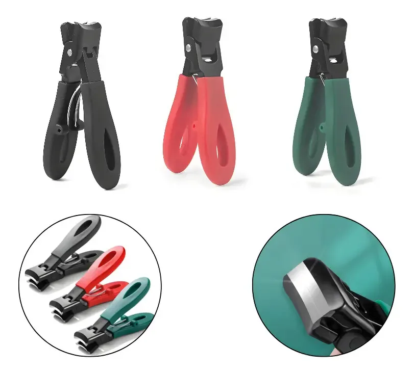 Solviora 3 peças cortadores de unhas para unhas grossas e duras, de aço inoxidável, fácil de limpar e à prova de respingos - Ideal para adultos mais velhos, homens e mulheres, ferramenta portátil para