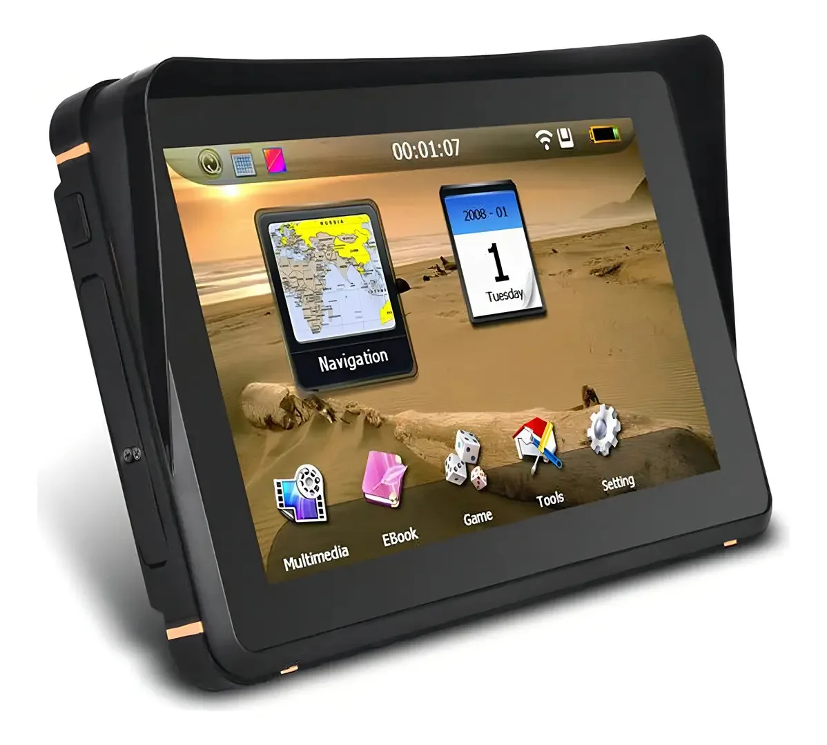 Zwbfu Navegação de Carro, navegação 2 em 1 para Motocicleta/Automóvel Navegação Gps à Prova D'Água para Automóvel, Gps para Veículos, Sistema de Navegação por Satélite