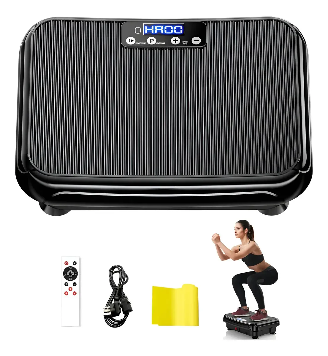 Máquina de exercícios com placa de vibração: placas Vibr. Cor preta (tinta preta)