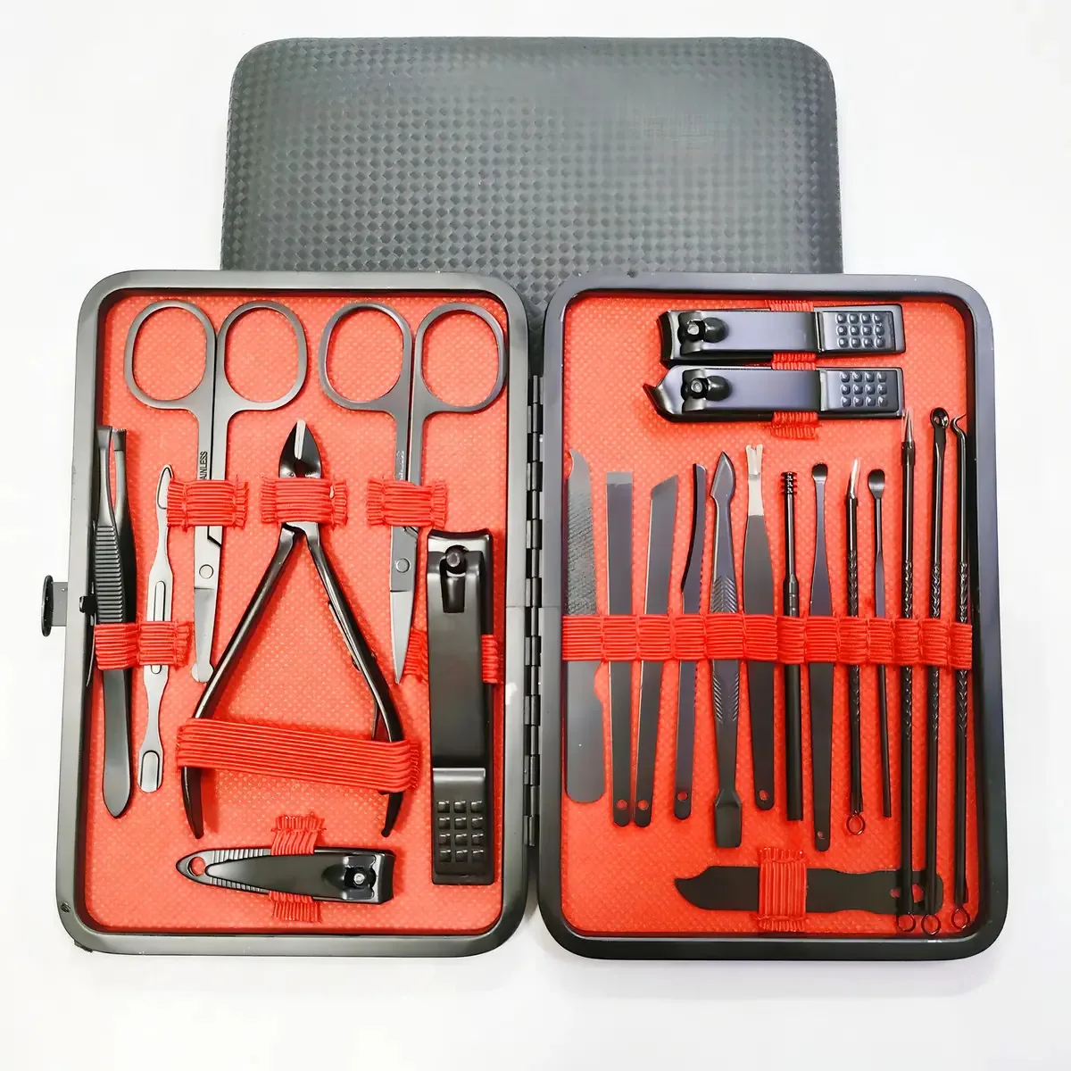 Conjunto de manicure e pedicure, pés, mãos, cortes de unhas, 23 peças