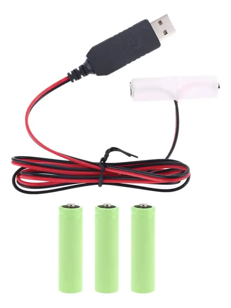 Hejhncii Lr6 - Cabo De Alimentação Usb De Bateria Aa De 1,5 V Aa Para Rádio Relógio De Brinquedo Elétrico Fita Led