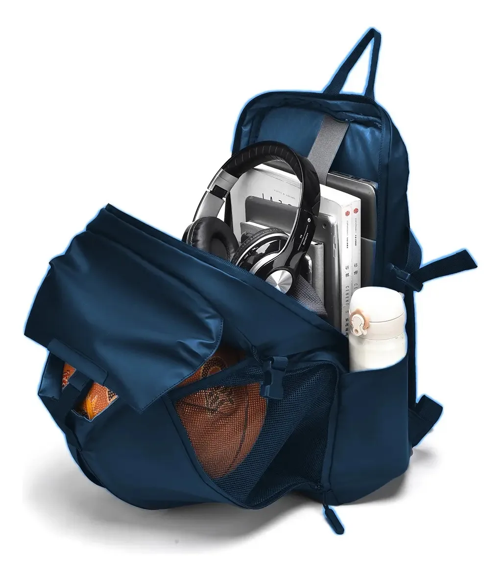 Mochilas masculinas, mochilas para laptop, mochilas de viagem, 30 litros, cor azul marinho, design de tecido liso