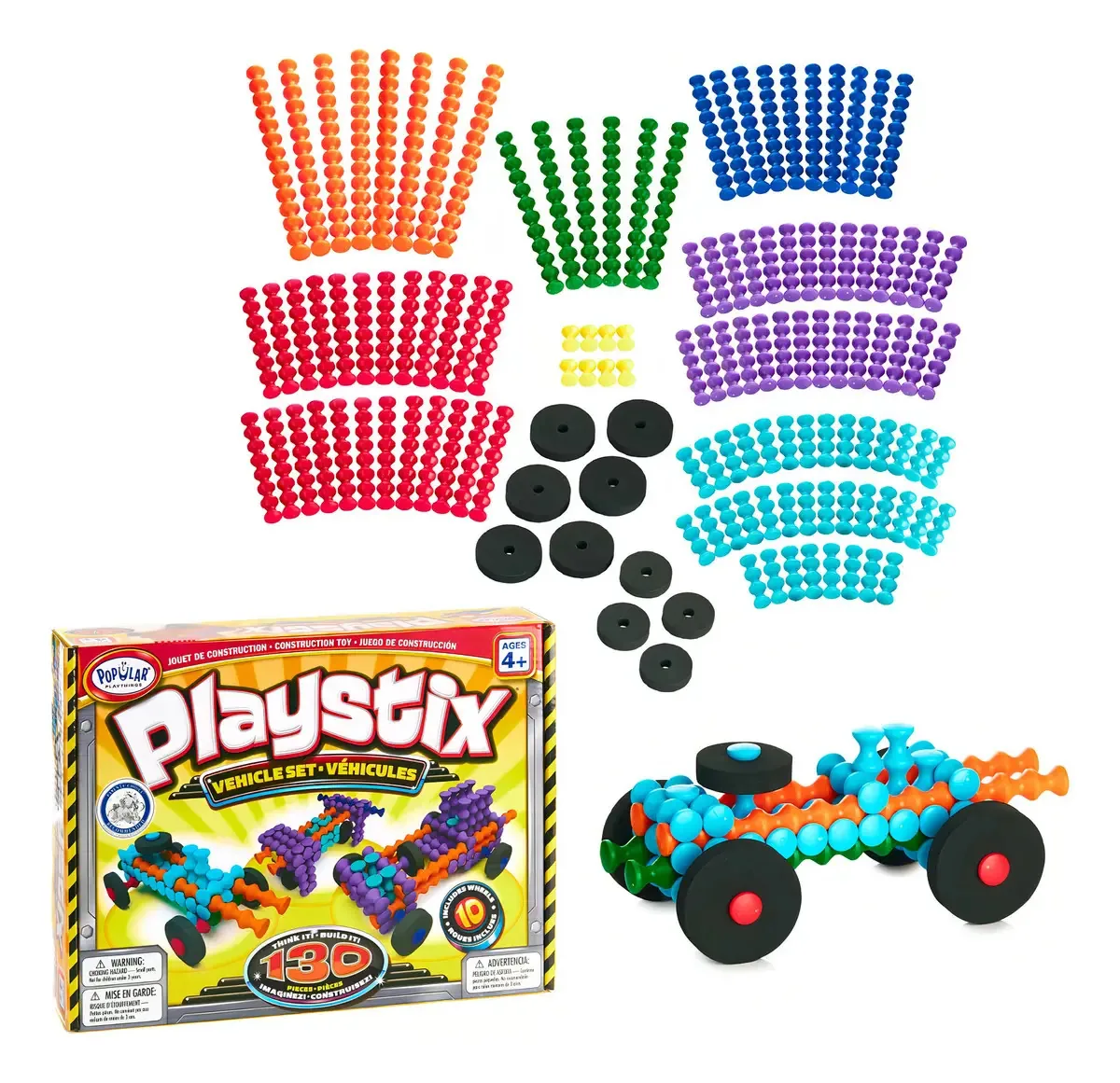 Playstix - Conjunto de blocos de construção de brinquedos de madeira