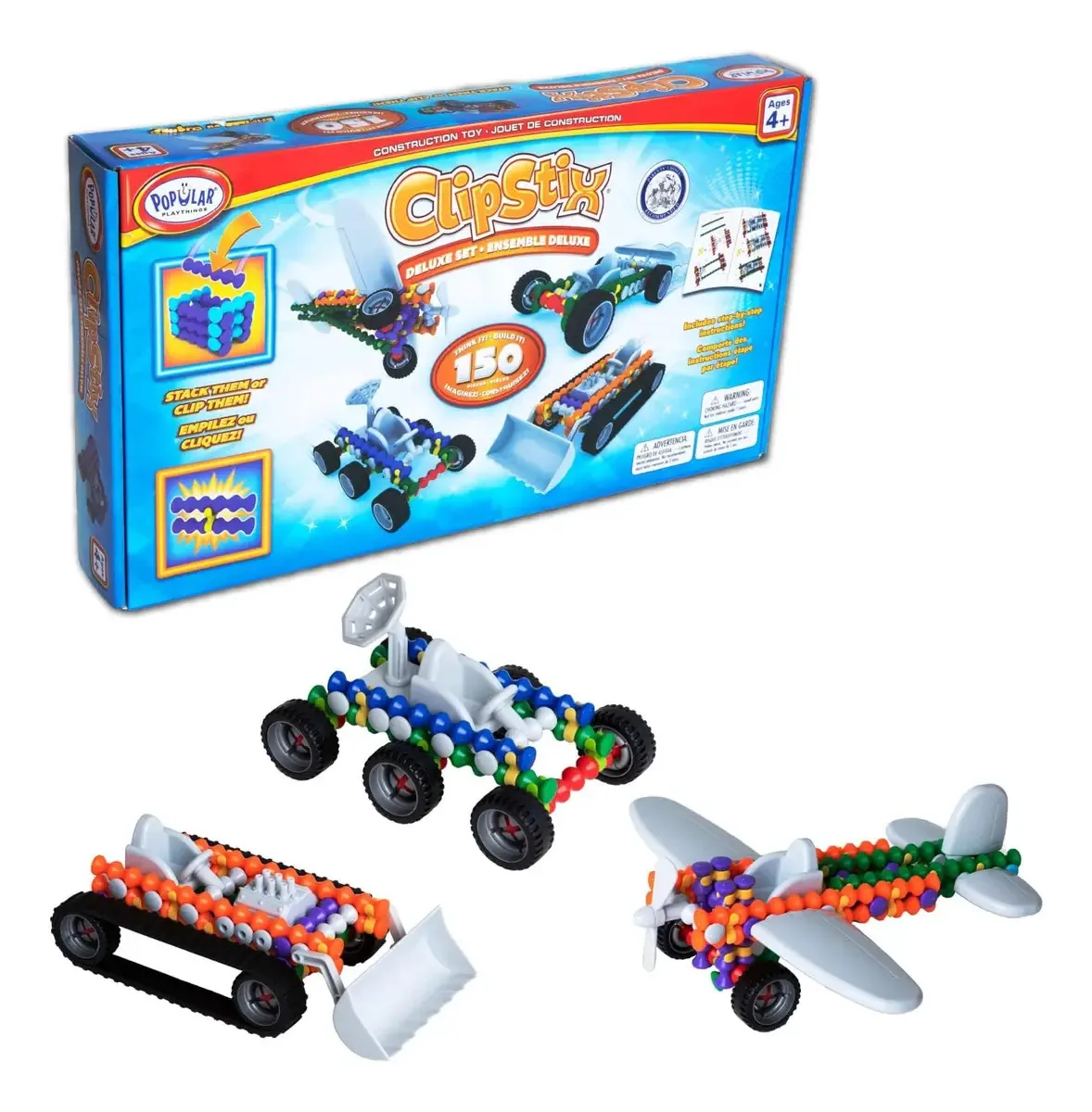 Brinquedos Populares Clipstix Deluxe, 150 Peças