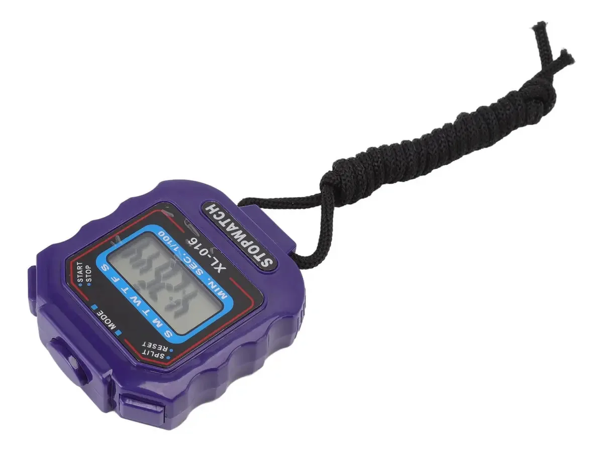 Cronômetro Baok Sports, função de alarme, cronômetro eletrônico de linha única com 2 telas para árbitros (azul)