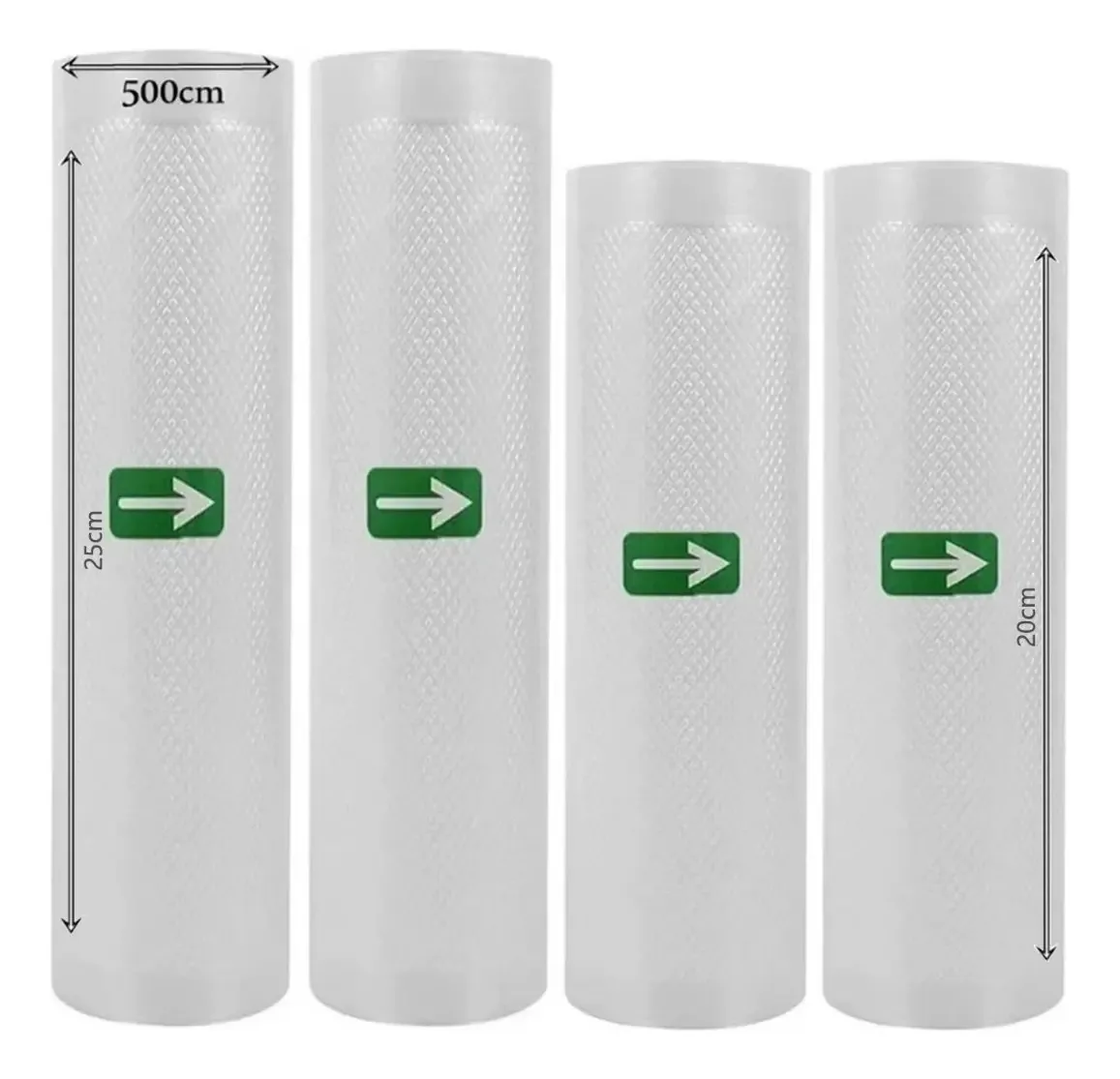 Kit de 4 rolos de sacos seladores a vácuo para alimentos