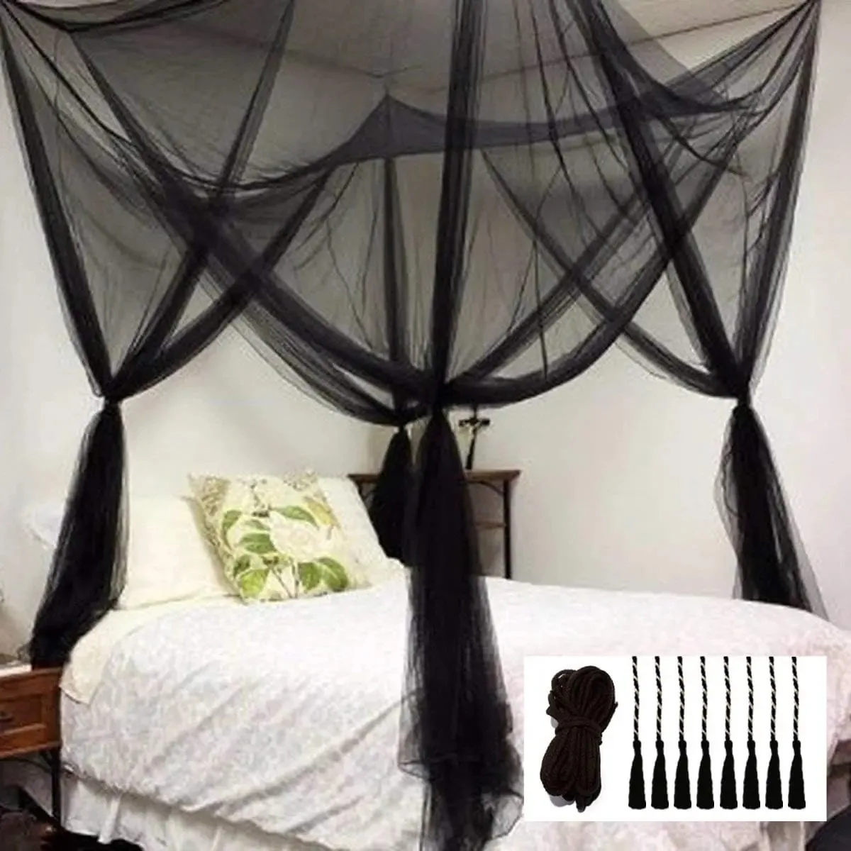 Conjunto de mosquiteiros elegante Comtelek para cama, quatro