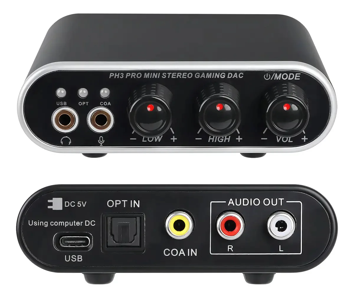 Cartão de jogo Xtuga Usb Audio Interfaces Mini Ph-3, cor preta