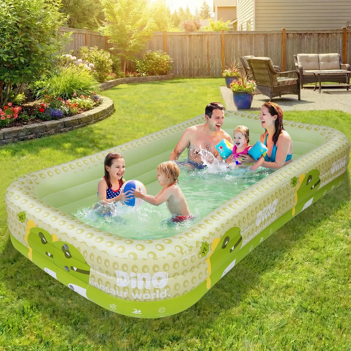 Piscina inflável grande, piscinas retangulares de 300x180x56cm