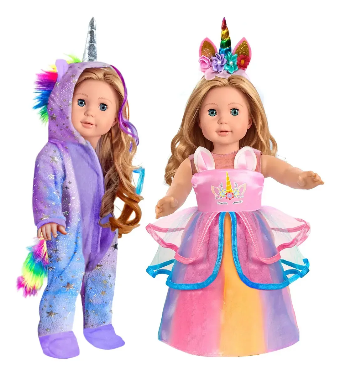 Conjunto de roupas para bonecas Wondoll de 18 polegadas, 2 peças