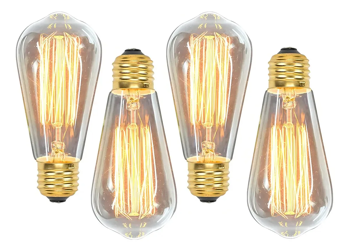 Lâmpadas Youngever Vintage Edison, 60w, St64, E26, Cage