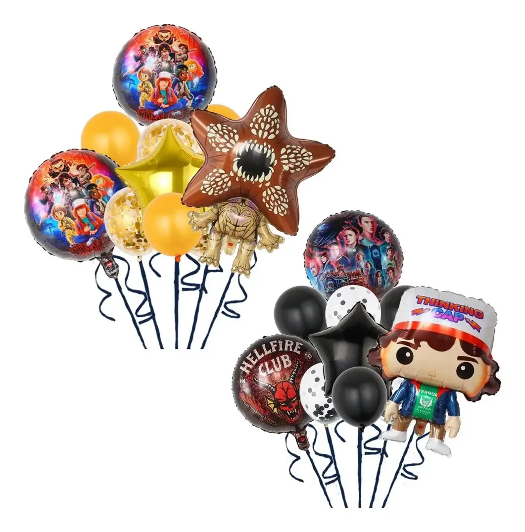 18 peças de balões Stranger Things, decorações de festa e aniversário