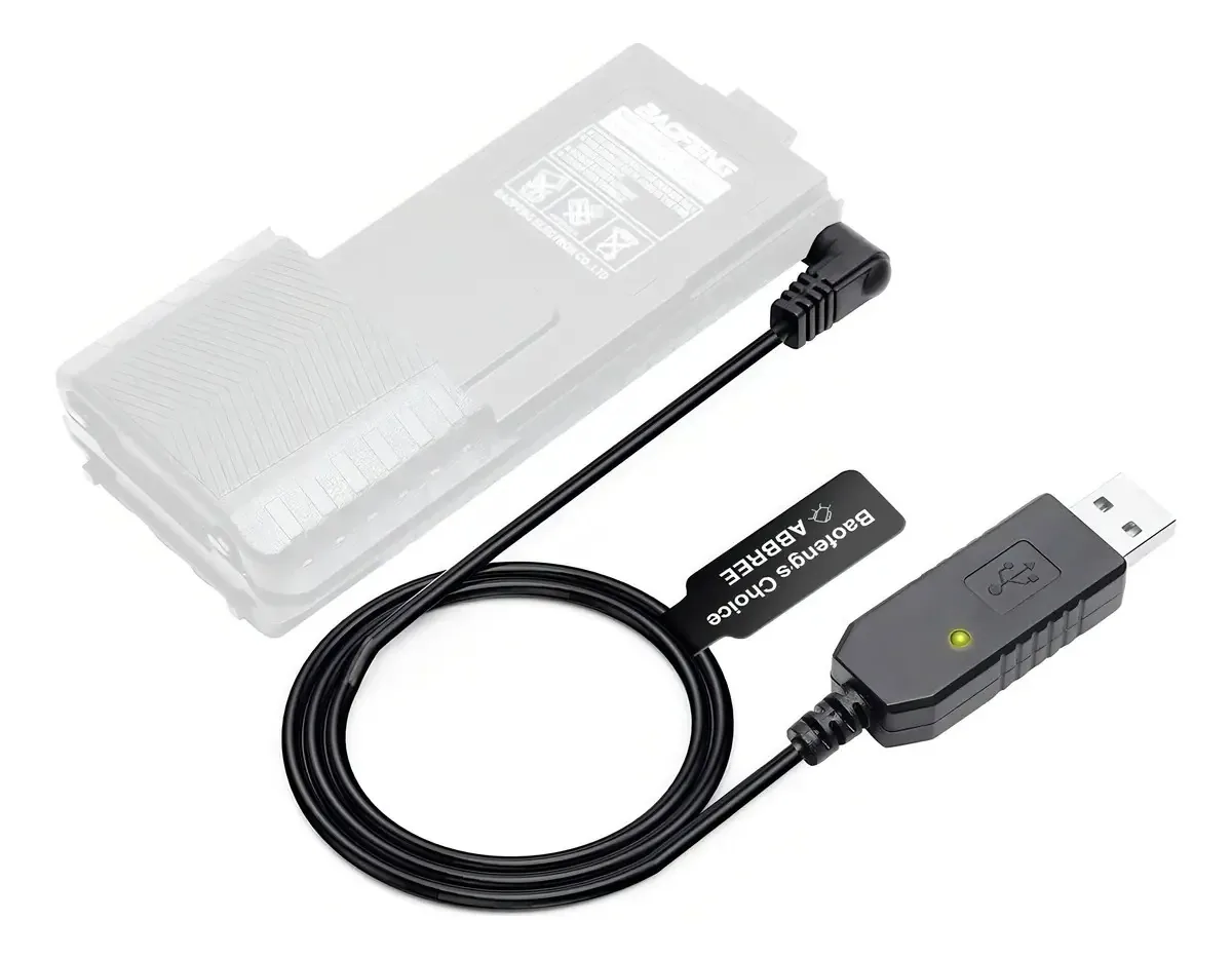 Cabo carregador USB Baofeng de 2,5 mm com luz indicadora para