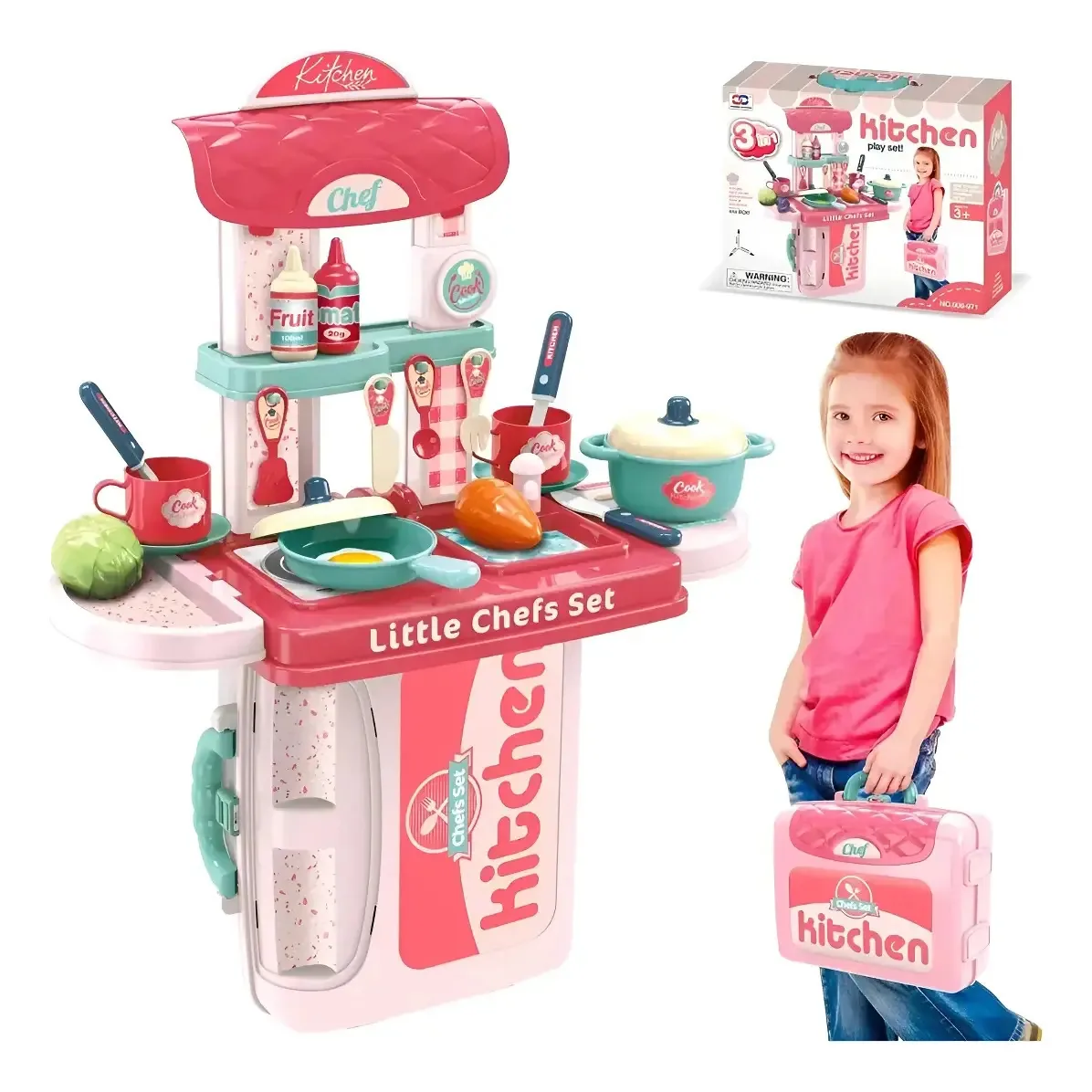 Brinquedos de cozinha para crianças Jogo de simulação infantil Rosa Desitadesi