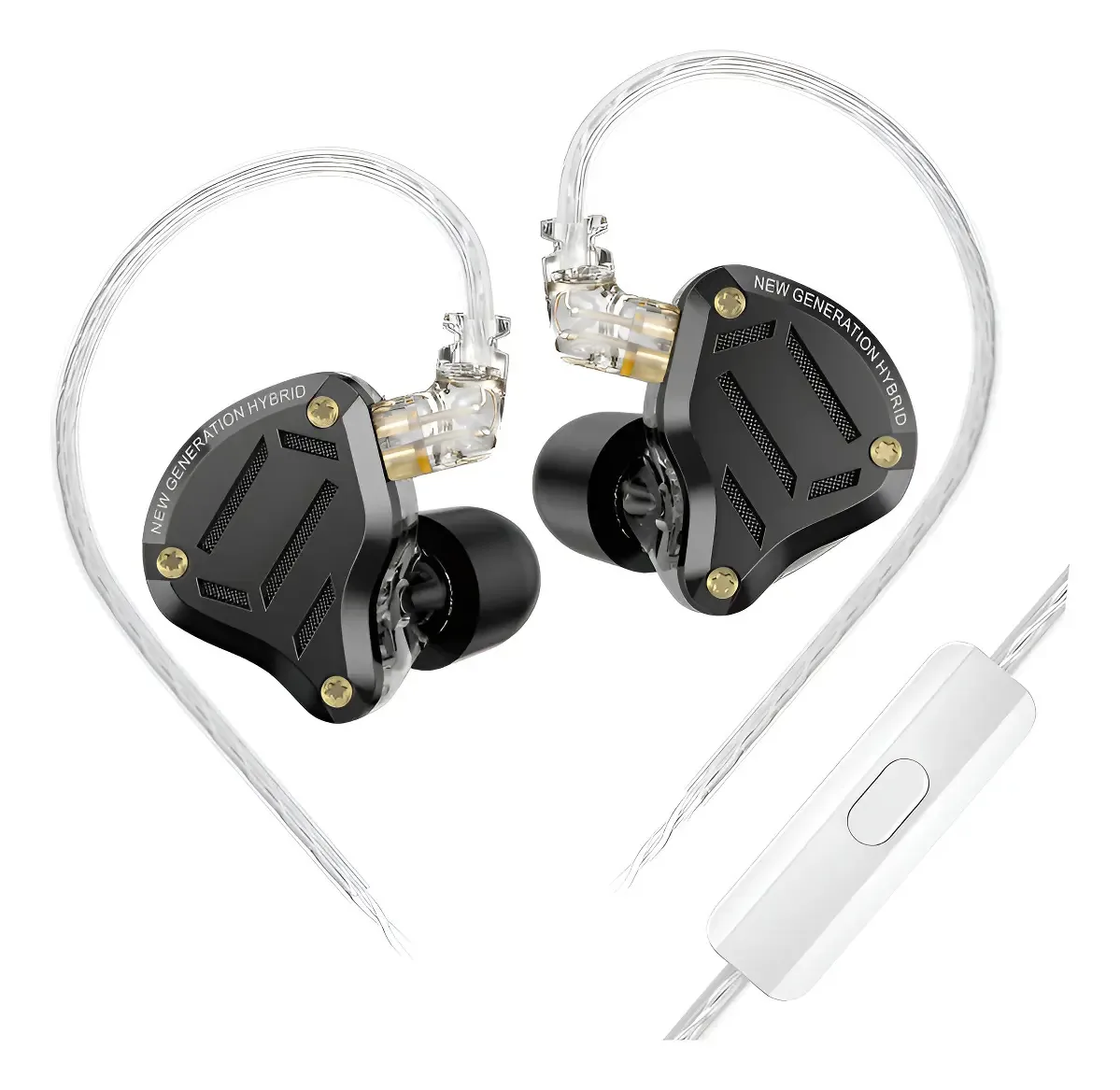 Fone De Ouvido In-ear Retorno De Palco 10 Drivers Com Microfone Kza Zs10 Pro 2 Preto