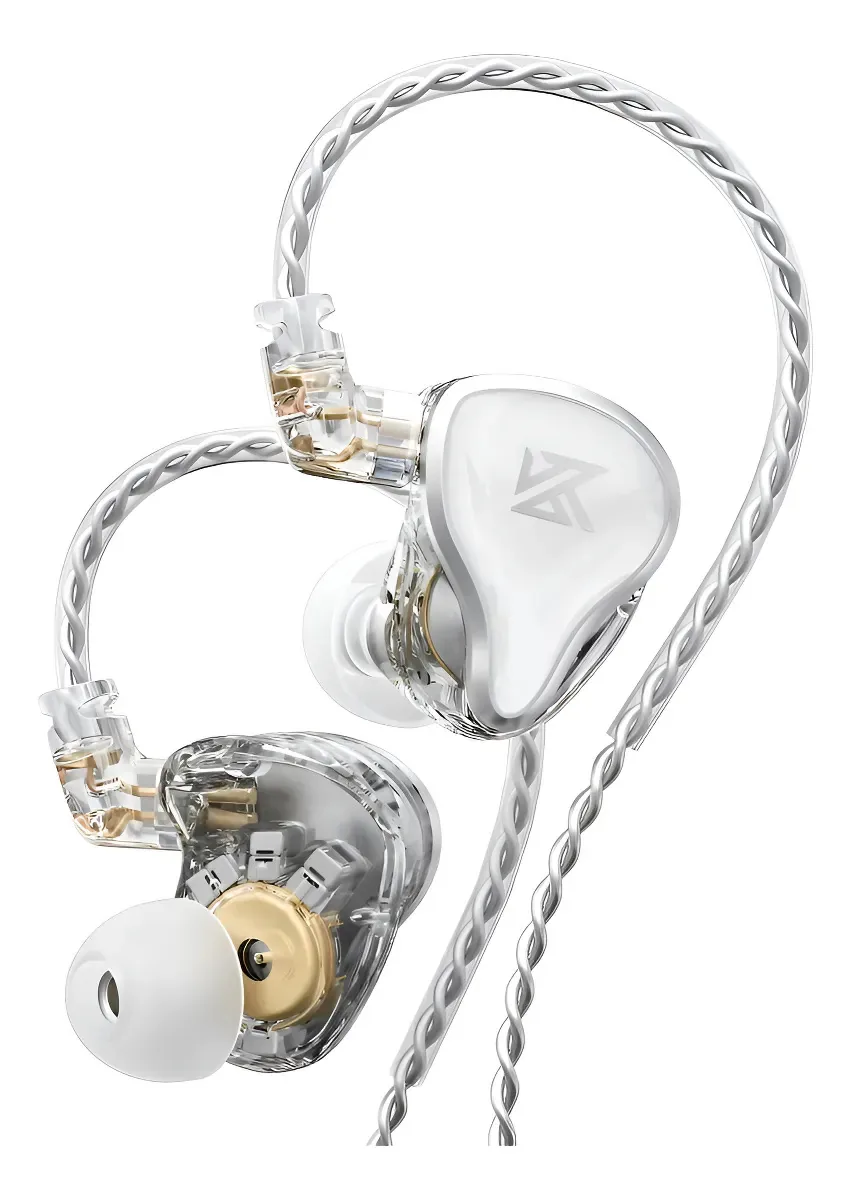 Fone De Ouvido Gamer In-ear 16 Drivers Premium Retorno De Palco Sem Microfone Kza Zas Branco