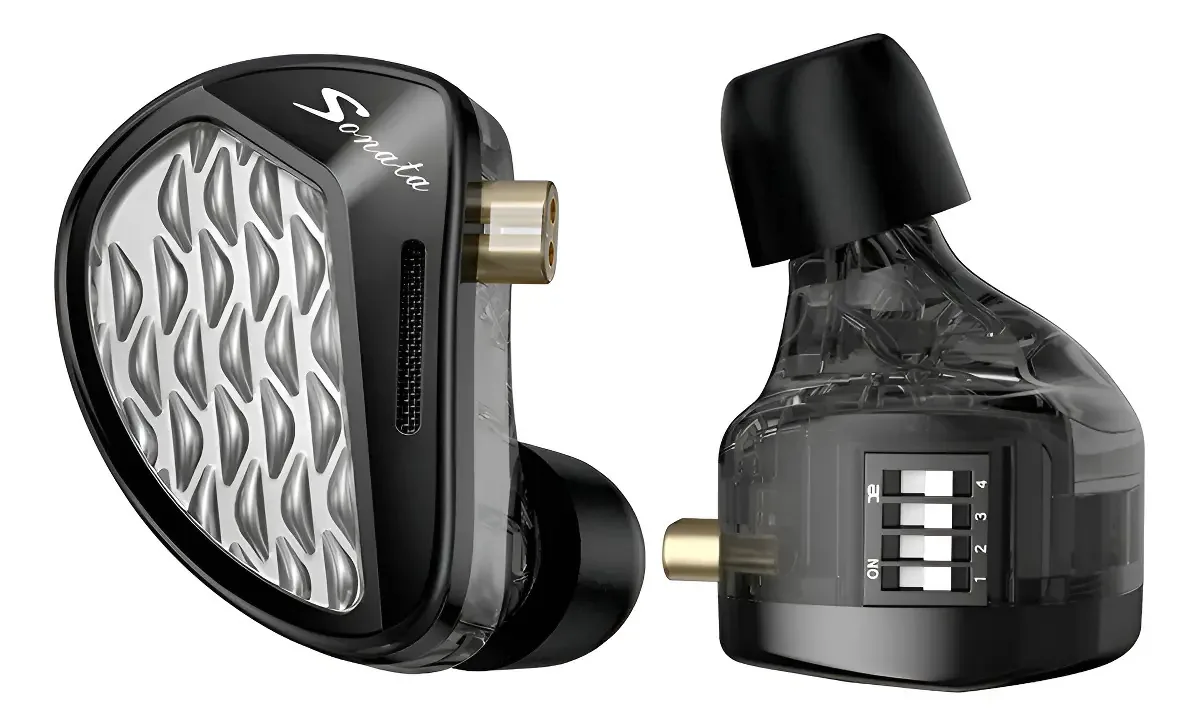 Fone De Ouvido In-ear Retorno De Palco Hi-fi Profissional 28 Drivers Com Microfone Kza Sonata Preto