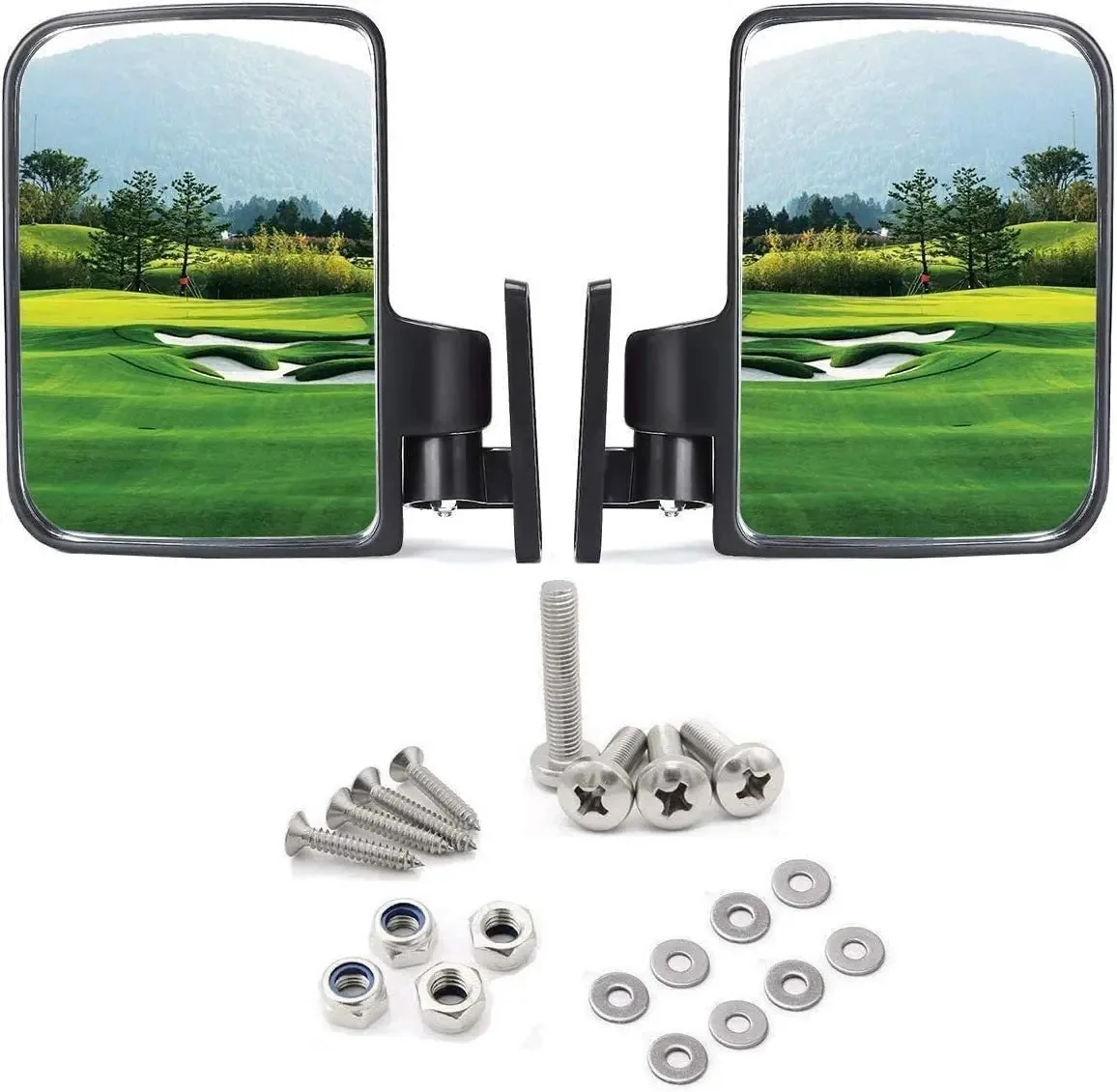 Espelhos Laterais para Carrinhos de Golfe Club Car Ez-go Yamaha e Outros