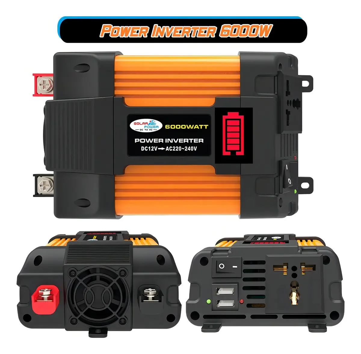 Inversor de energia 12v a 110v com cignitro para conversor de energia de carro Inversor de energia automático Inversor de corrente Componentes eletrônicos destros