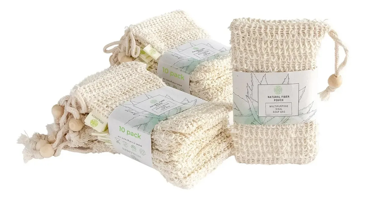 Saco de sabonete esfoliante Vital Green Sisal (pacote de 20 unidades)