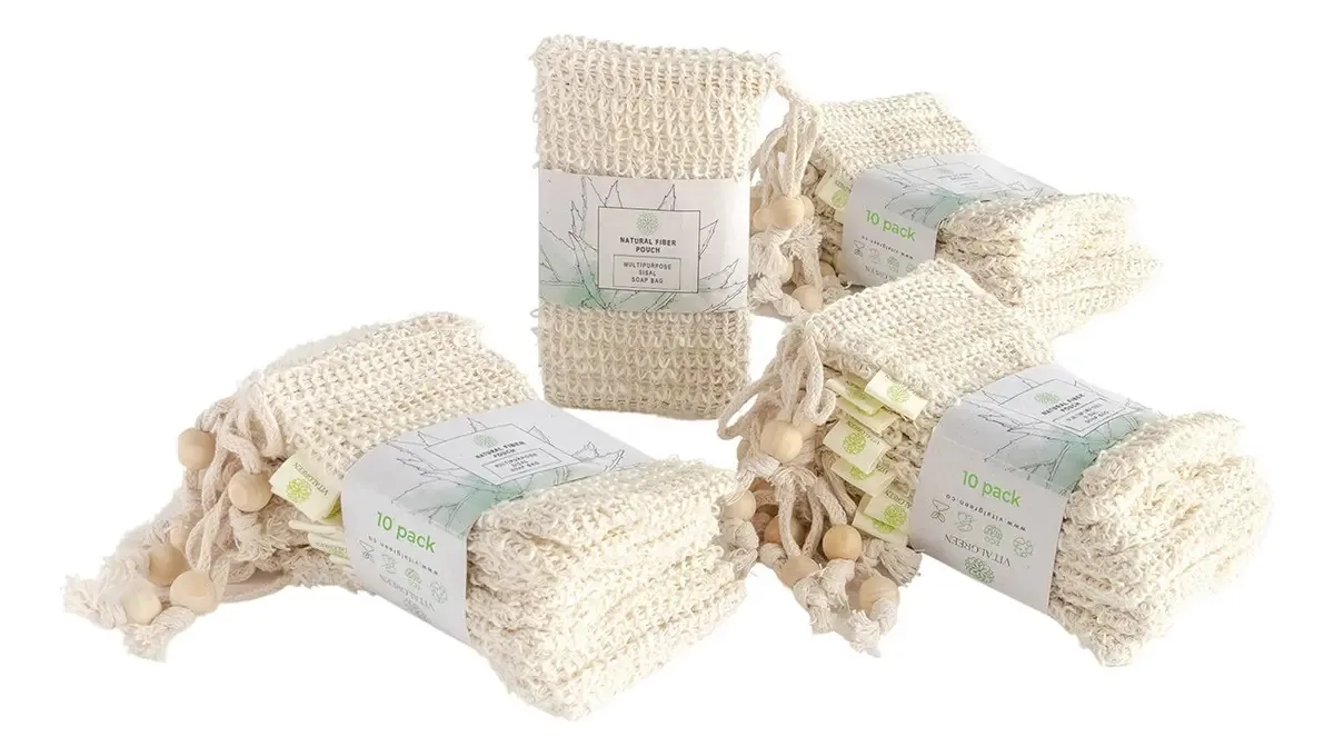 Saco de sabonete esfoliante Vital Green Sisal (pacote de 30 unidades)