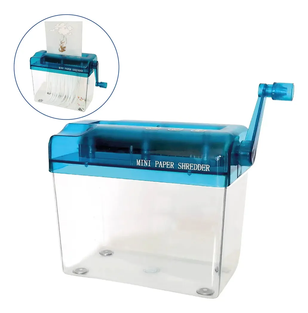 Triturador de papel manual portátil para casa e escritório