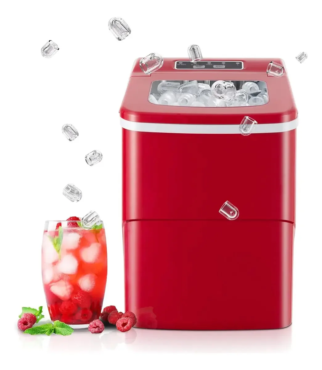 Máquina de gelo elétrica, máquina de gelo comercial, cor vermelha